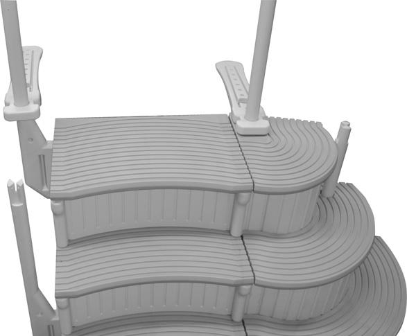tread [S] over the handrail post and attach the same as in step 32.