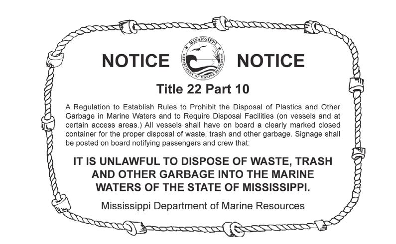 Marine Litter The Marine Litter Act of 1989 prohibits the dumping of wastes, garbage and other debris from vessels and empowers the marine enforcement officers to uphold and enforce the provisions as