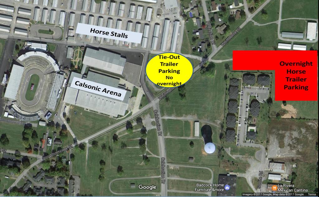 FACILITY AND SHOW GROUND INFORMATION 1. ALL HORSES MUST ENTER THROUGH GATE A FOR HEALTH INSPECTION. Gate A is located on the upper end of Calsonic Arena off of Celebration Drive.