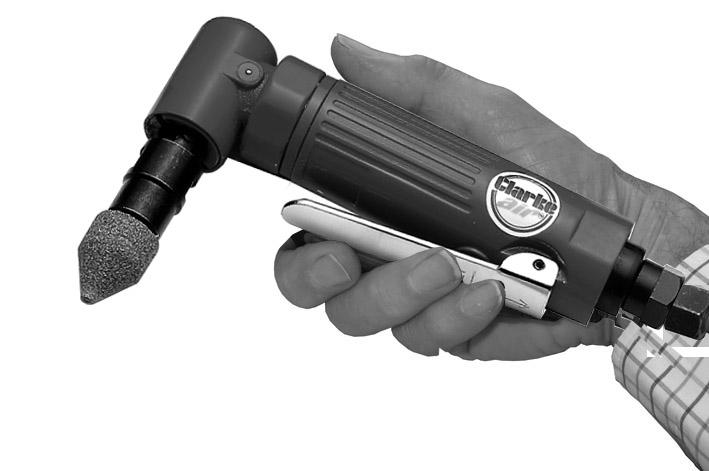 Use the larger wrench to fully tighten the collet and grip the stone in position as shown. SETTING THE SPEED 1.