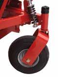 SUSPENSION & COMFORT Rear suspension and a pivoting front axle provides a smooth ride and allows better