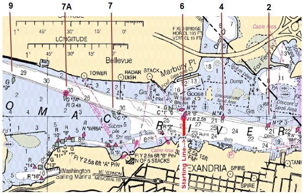 Middle Course Map & Middle Courses Appendix A Middle Course Start line between R6 and No Wake Buoy Course Length Course Length Southbound Start (NM) Northbound Start (NM) A S-4-F 0.72 RB S-7-F 1.