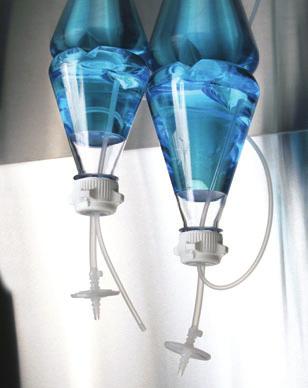 BioClosure Sterile Erlenmeyer Flask Assemblies Available in two capacities:1 and 2 liter; polycarbonate flasks Flasks fit standard shaking incubator systems and can be placed on any platform