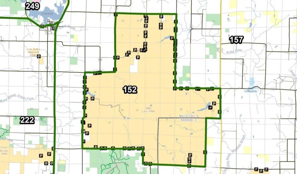 Deer Permit Area: 152 Size of Deer Permit Area: 62 square miles total; 61 square miles of land
