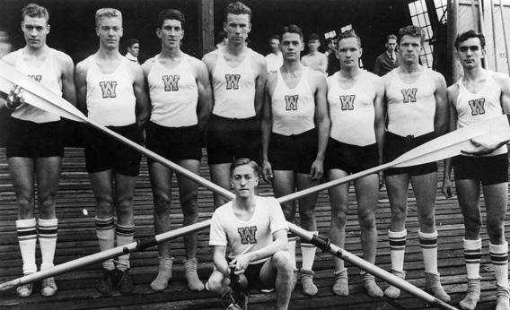 DOCUMENT B Nine UW rowers who showed up Hitler in 1936 and won gold 5 10 15 20 Ninety-year-old Jim McMillin runs bony fingers over the cedar bow of the Husky Clipper, which reclines in the Pocock