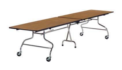 versatile and easy to use. Tables feature a safety device that helps avoid pinched fingers during set-up.