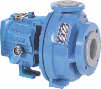 Goulds PFA Teflon -Lined Process Pumps Designed for Total Range of Severe Corrosive Services Capacities to 800 GPM (182 m 3 /h) Heads to 450 feet (137 m) Temperatures to 300 F (149 C) Pressures to