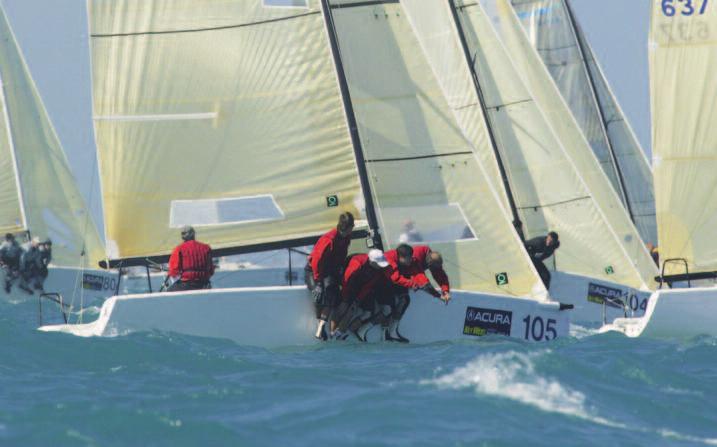 Sailing fast in waves requires a team effort that involves the driver, trimmers and the rest of the crew.