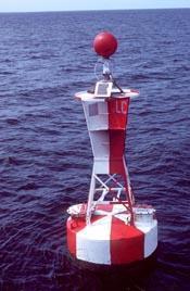 May also be referred to as a Sea Buoy, Midchannel Buoy, or Fairway Buoy.
