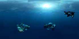 submersible underwater.