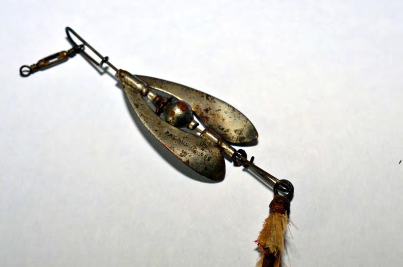 J. B. McHarg No 5 American Spinner, c1890 Overall length 4 ¾-inches, blade length 1 5/8-inch, width 7/8-inch Although J. B. McHarg produced and sold very high quality lures, he also made some lures of lesser quality for distribution by the tackle trade houses.