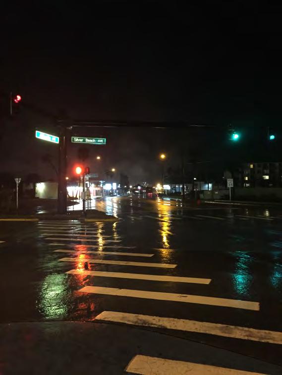 One pedestrian crash involving a westbound right turning vehicle occurred on the north leg of the Botefuhr Avenue intersection under dark lighting conditions.