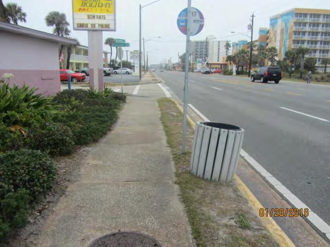 Location: Corridor-Wide Daytona Beach Section Issue #8: Bus Stops Figure 19 Figure 20 Description of Issue: Votran bus stops (Figure 19 and Figure 20) are present along the study corridor on both