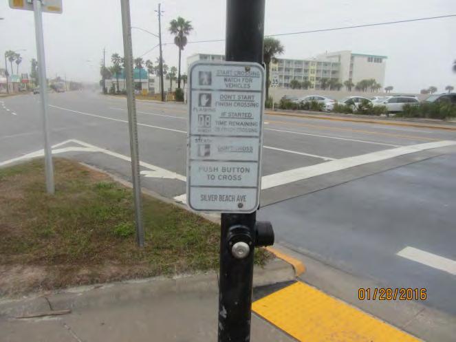 Pedestrian detector signage at the intersection was faded as displayed in Figure 42.