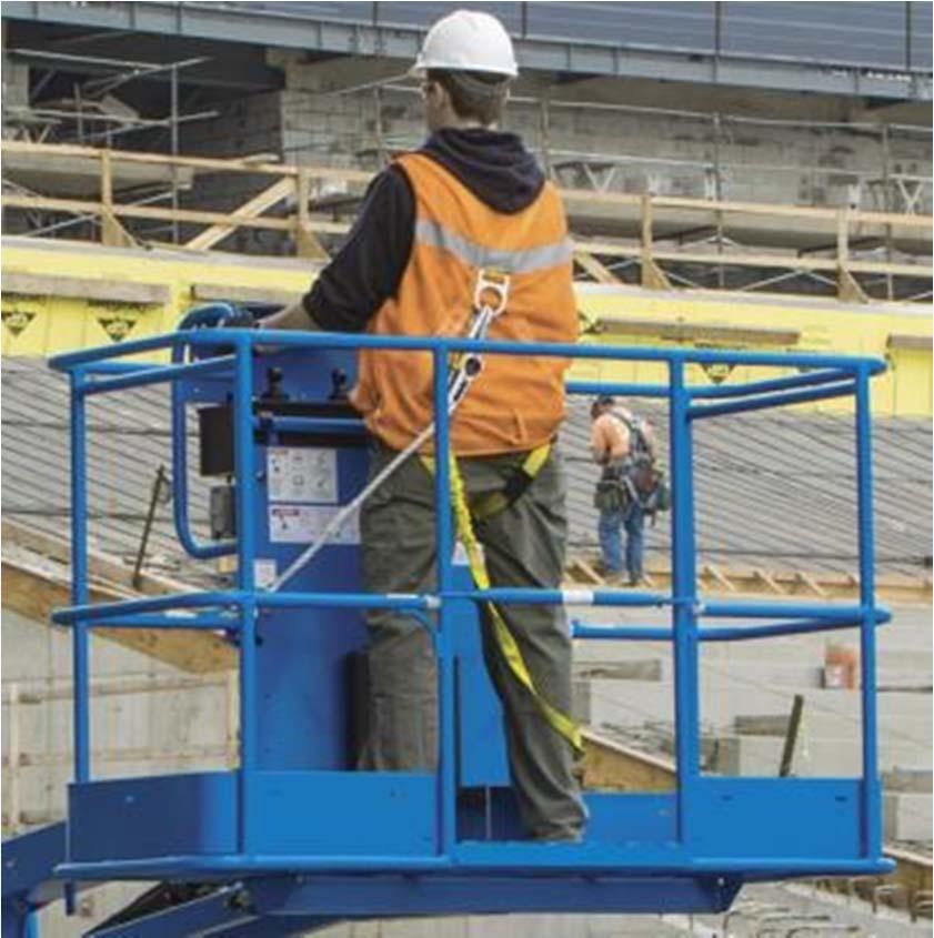 8. Aerial Lifts Worker must wear body harness, lanyard and
