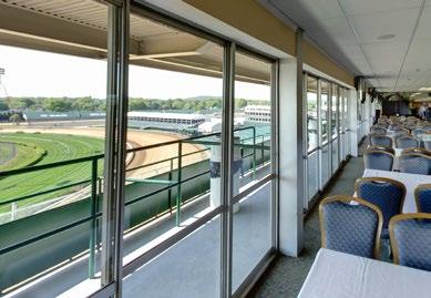 balcony with outstanding views of the clubhouse turn!