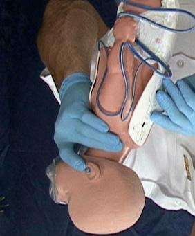 and infants in cardiac arrest. Child pads are normally smaller than adult pads.