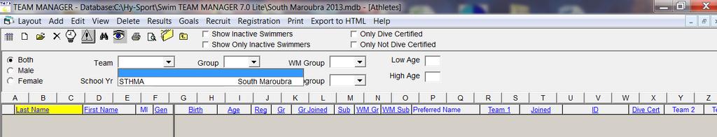 STEP 4. How to add your athletes into Team Manager Lite a) Click Athletes from the top tool bar. If you are using the program for the first time, there will be no athletes showing.