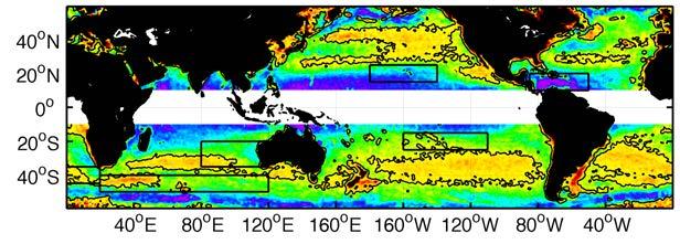 % ocean surface area 1128 1129 1130 1131 FIG. 10. Global 1/4 1/4 maps of averages over the 7.