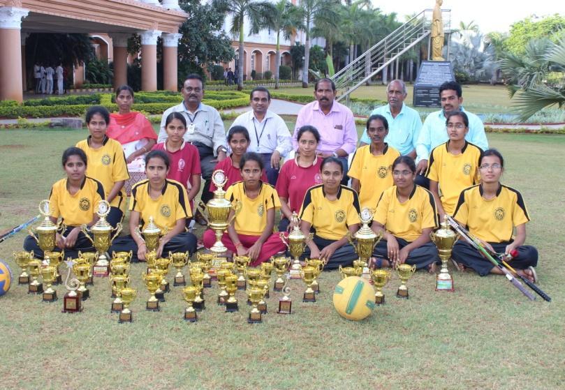 Our College Girls Teams Received GAMES OVER ALL CHAMPIONSHIP in JNTUK SINGLE ZONE INTER-COLLEGIATE GIRLS GAMES MEET Organized by Sri Vishnu Engg.