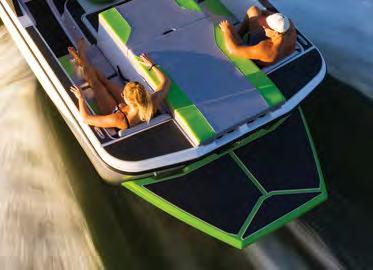 Twin bow sponsons allow the boat to take on large waves without taking on water while