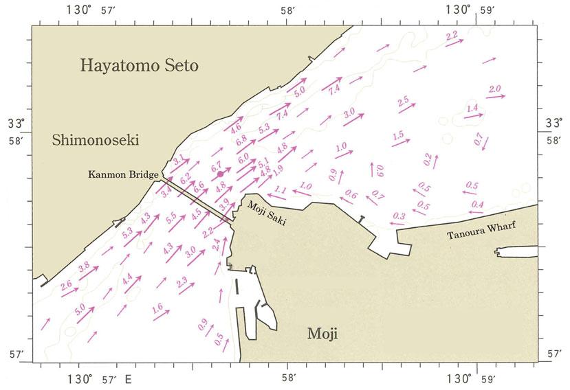 Important points for safe navigation in the vicinity of Hayatomo Seto Hayatomo Seto, located in the eastern section of Kanmon Kaikyo, forms the narrowest part of the strait, where numerous vessels