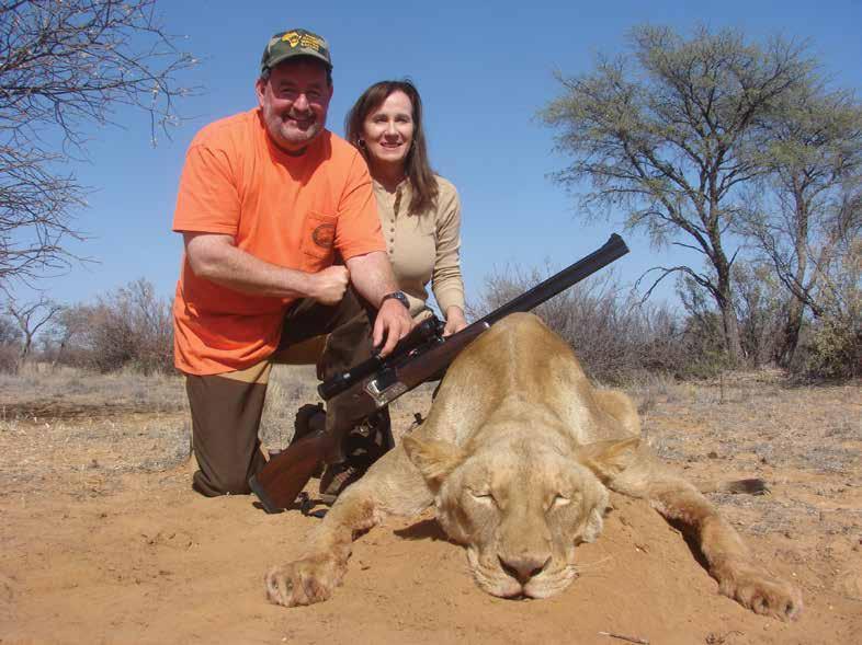 Wayne & Colleen McCall - Florida Wayne and Colleen after the exciting hunt on this Lioness Wayne and Colleen it was fantastic having you back after all these years.