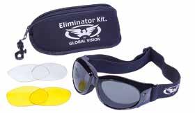 and Yellow Tint Lenses Matte Black Frames Vented EVA Foam Removable Temples with Interchangeable Strap Rubber Tips Rubber Nose Pads Zipper
