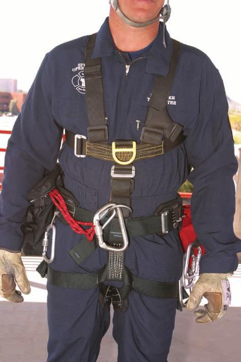 Without leg support, the harness is not intended for prolonged support. [NFPA 1983, Section 6.3.1.1] Class II harness: Fastens around the waist and thighs or buttocks.