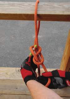 Figure Eight with a Follow-Through A figure eight with a follow-through knot creates a secure nonslipping loop at the end of a rope allowing the working end to be wrapped around an object