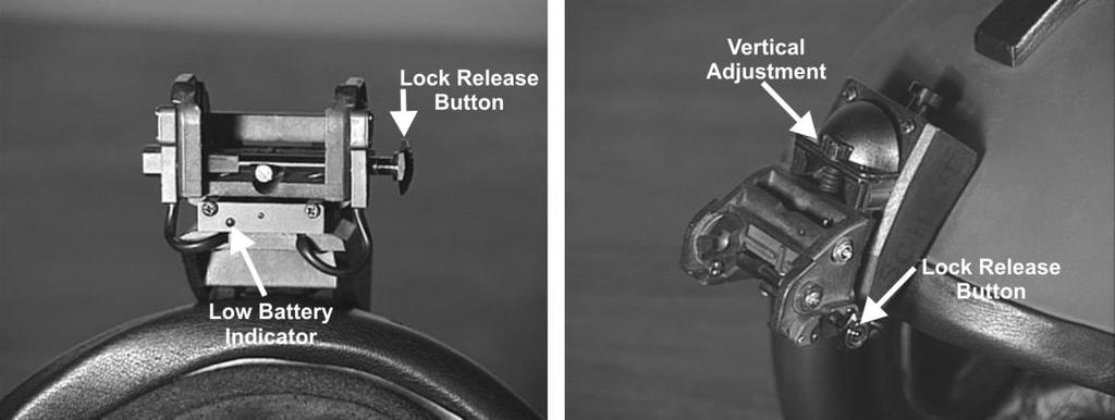 TACTICAL AND FORMATION ADVANCED PHASE CHAPTER EIGHT 2. Accessories Quick Don Lock Mount The mount possesses the vertical adjustment control, the lock release button, and the low battery indicator.
