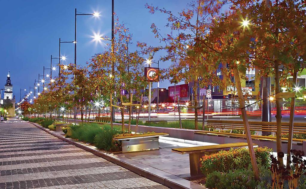 Future Development Streetscape design will encourage a more pedestrian friendly realm and provide more attractive conditions for redevelopment in the future.