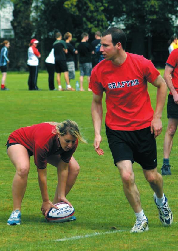 Touchrugby is a fast moving, minimal contact, evasive game that is played throughout the world by men and women of all ages and skill levels.