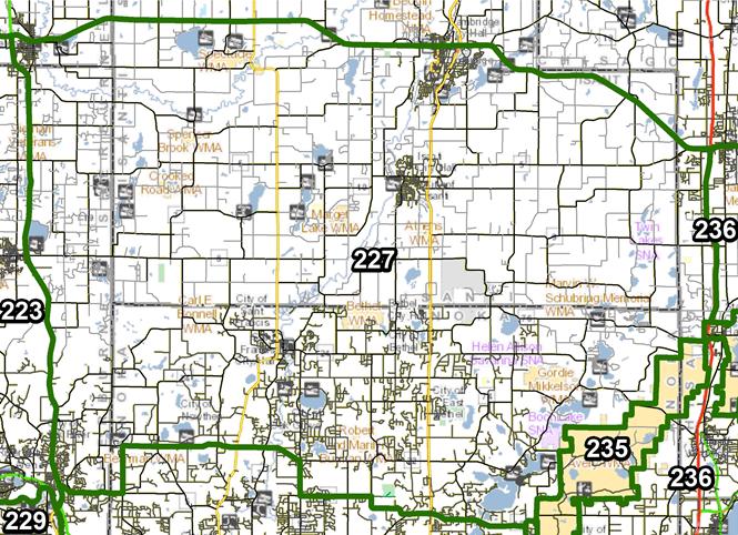 Deer Permit Area: 227 Size of Deer Permit Area: 492 square miles total;