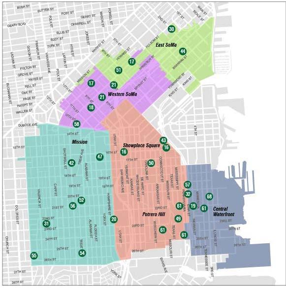 Eastern Neighborhoods Transportation / Transit 16 16th Street / 22-Fillmore Improvements 17 Folsom Street / Howard Street Improvements 18 Ringold Alley Improvements (In-Kind) 19 Green Connections -