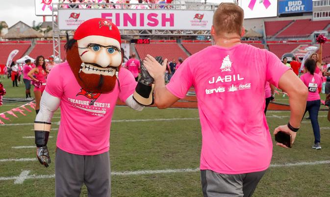 The annual event has become an October tradition for the Buccaneers and helps kick off the NFL s A Crucial Catch: Intercept Cancer initiative in support of the team s commitment to raise funds for