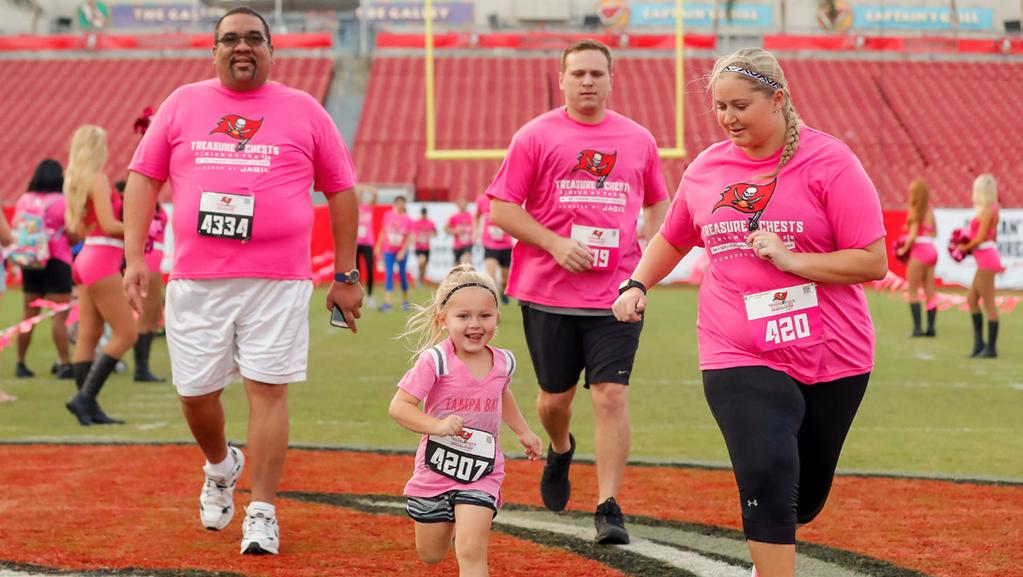 bring more awareness. Whether in honor of families, in honor of friends, or in honor of the Tampa Bay community, each participant shared one goal: Finish at the 50-yard line of Raymond James Stadium.