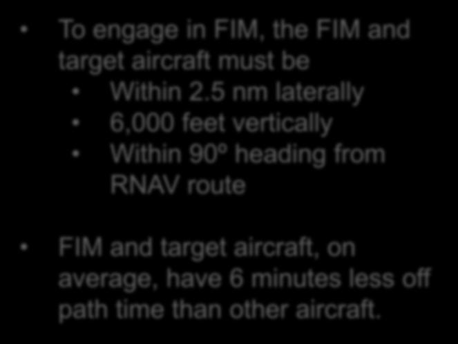 target aircraft, on average, have 6 minutes less off path
