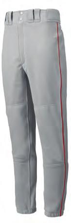 MEN S APPAEL MIZUNO ELITE PEMIE PIPED PANT TSP: $42.00 TEAM (12+ MINIMUM): $31.50 Size: XS - XXL Materials: 100% Polyester Double Knit Tunnel-belt loop waist. ly front with extended two-snap closure.