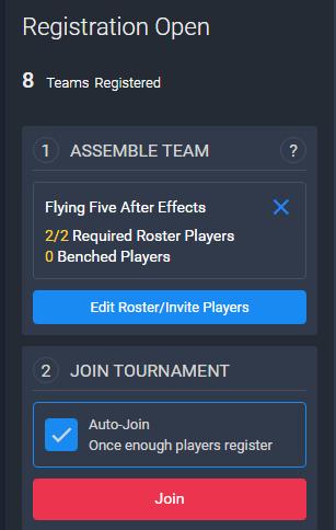Step 5: Once your team mates have joined, and your team meets the minimum amount of required players, you can