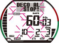 Decompression stop violation warning A decompression stop violation warning takes place when you ascend to a shallower depth than the indicated stop depth or if you do not spend sufficient time at