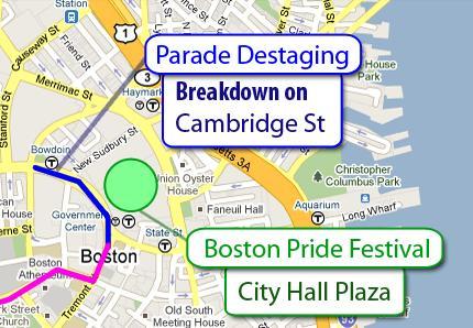 Parade Destaging All marchers must go to the Festival All vehicle must exit on Cambridge St
