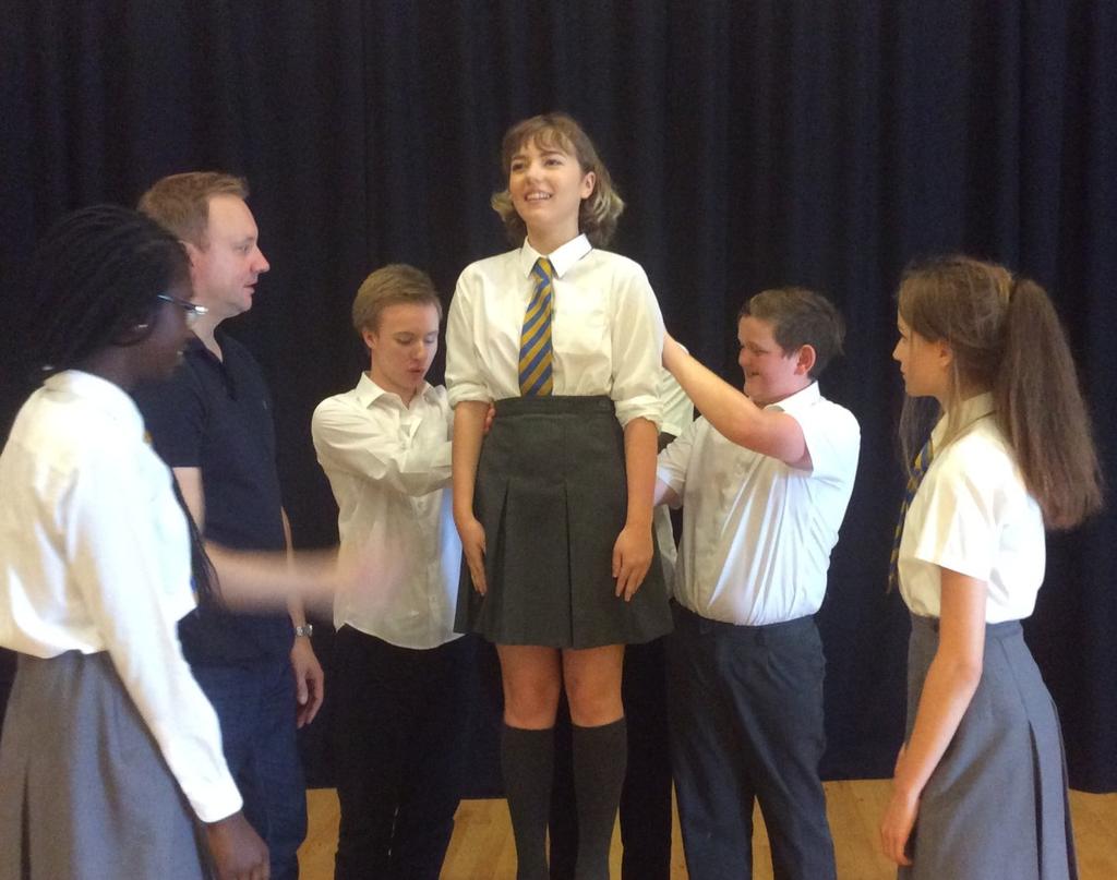 They were tutored by a professional actor for a morning, being helped to apply industry standard drama technique and stylised performance to their GCSE