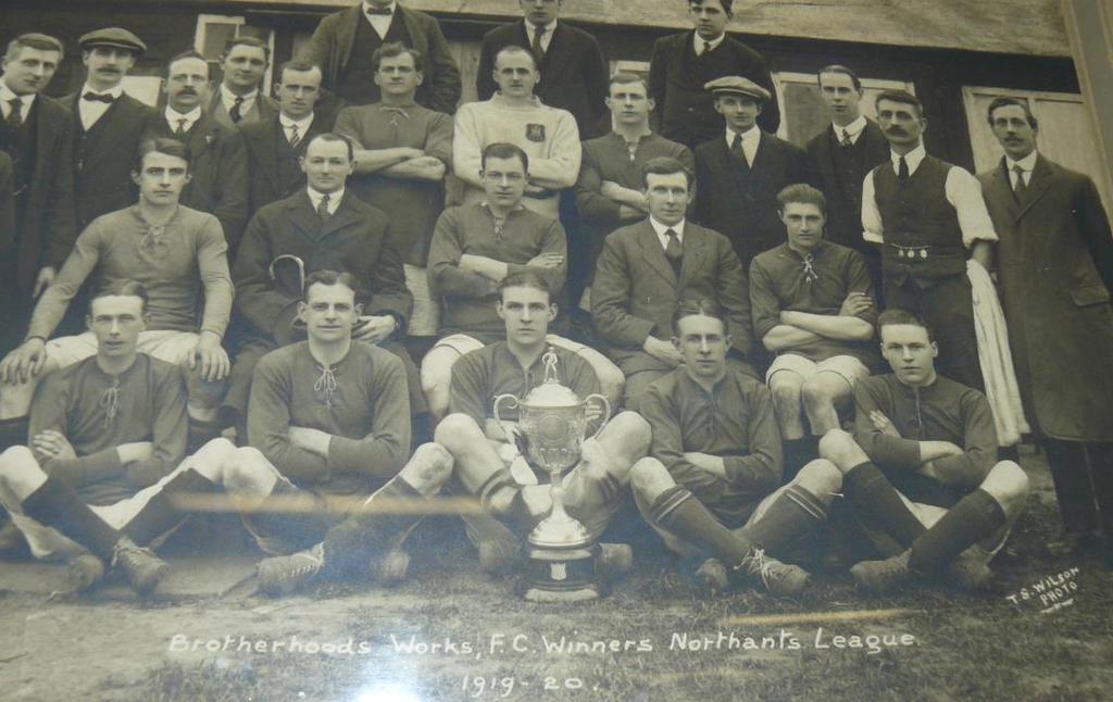Club History The Brotherhoods UCL Winning Team of 1920 Peterborough Sports football club was founded in 1908 and were initially known as Brotherhoods Engineering Works a factory side for the company