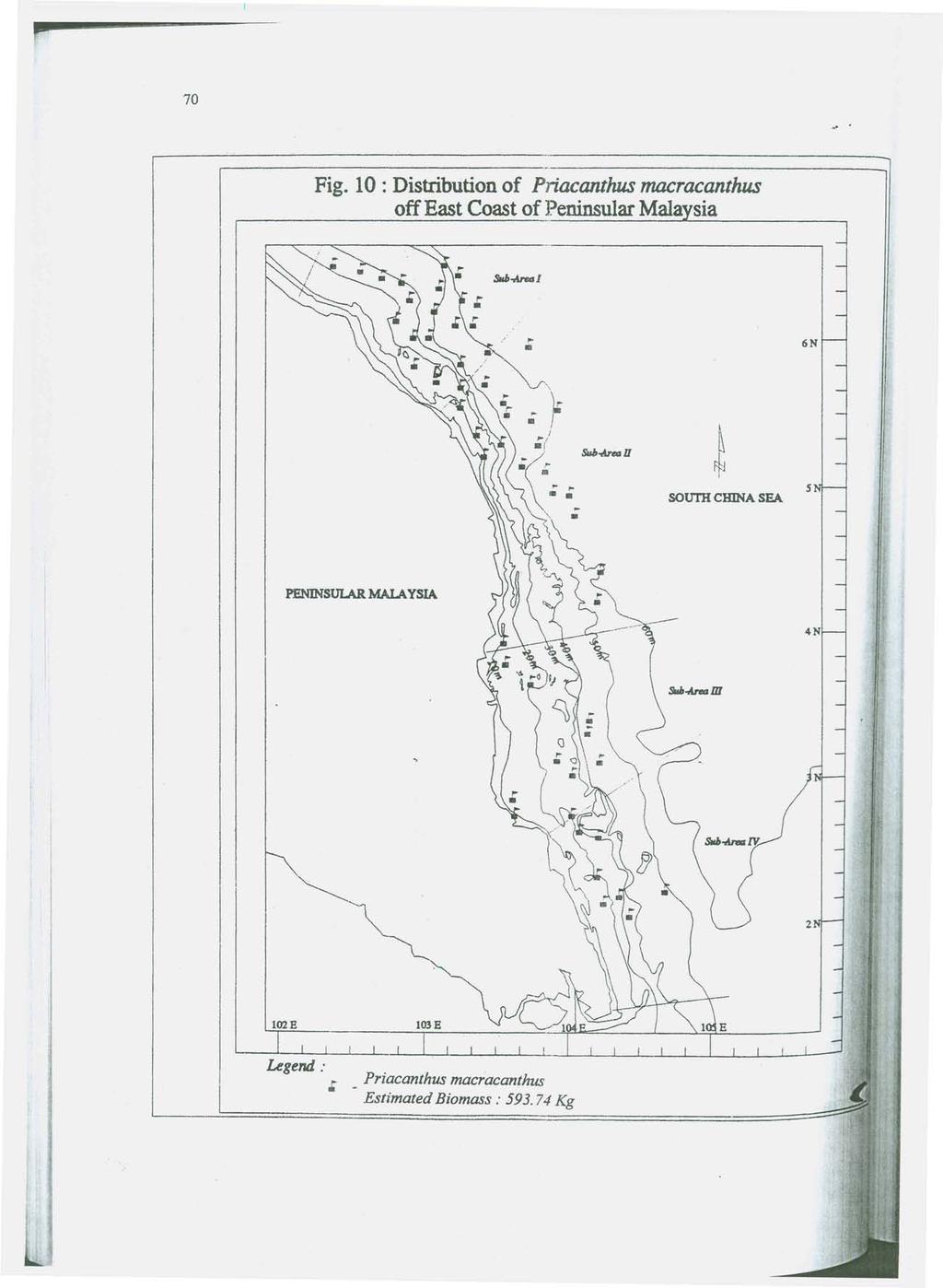 Fig. 10: Distribution of Priacanthus macracanthus o_ff_e_as_t_c_o_as_t_o_f.