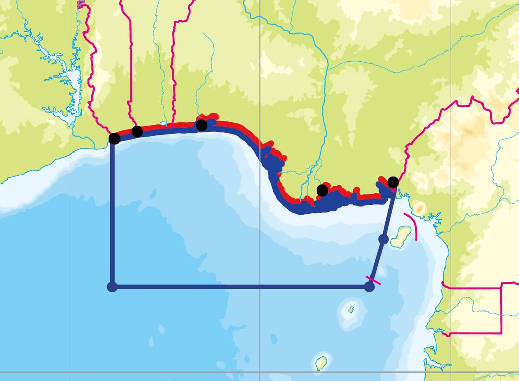 Map 1 (A) Nigeria, (B) Benin, (C) Togo, (D)Gulf of Guinea (C) Togo (B) Benin (A) Nigeria Ghana Lome Cotonou Lagos 12 nautical miles 30 nautical miles (D) Gulf of Guinea Bonny Calabar Cameroon (4 N,8