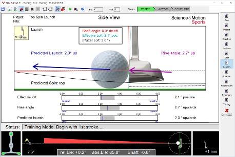 SAM PuttLab Modules Training mode - Instant feedback for efficient learning Instant graphical, numerical or audio feedback after each putt 10 training screens for