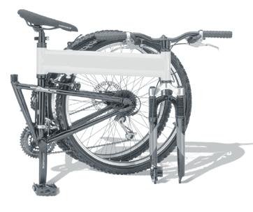 out of the quick release drop box while folding the bike with the handlebars turned away from you so they fold into the rear wheel (Fig. 13).