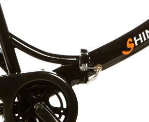 This will reduce the folding size. 3. To fold the bike, release safety bracket first by moving it upwards.