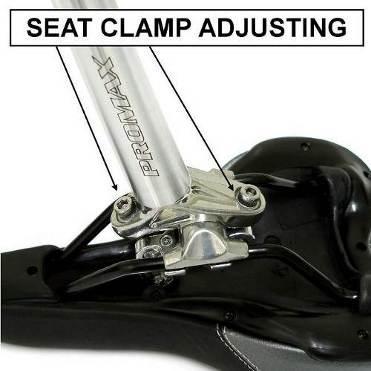 A correctly tightened saddle will allow no saddle movement in any direction. See Chapter 3 Basic Instructions section b Adjusting the saddle for details.